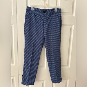 Banana Republic Navy Diagonal Patterned  Pants